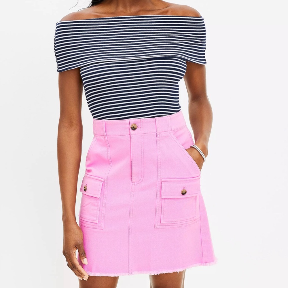 LOFT Pink Cargo Skirt NWT